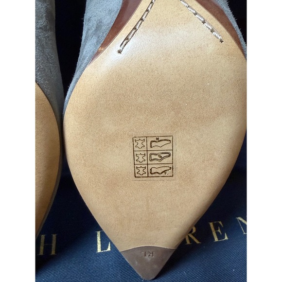 Ralph Lauren Purple Label Celia Grey Suede Pointed Toe Pumps Made in Italy 39.5 - Picture 6 of 16